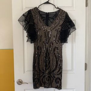Medium LuLus Black beaded short dress